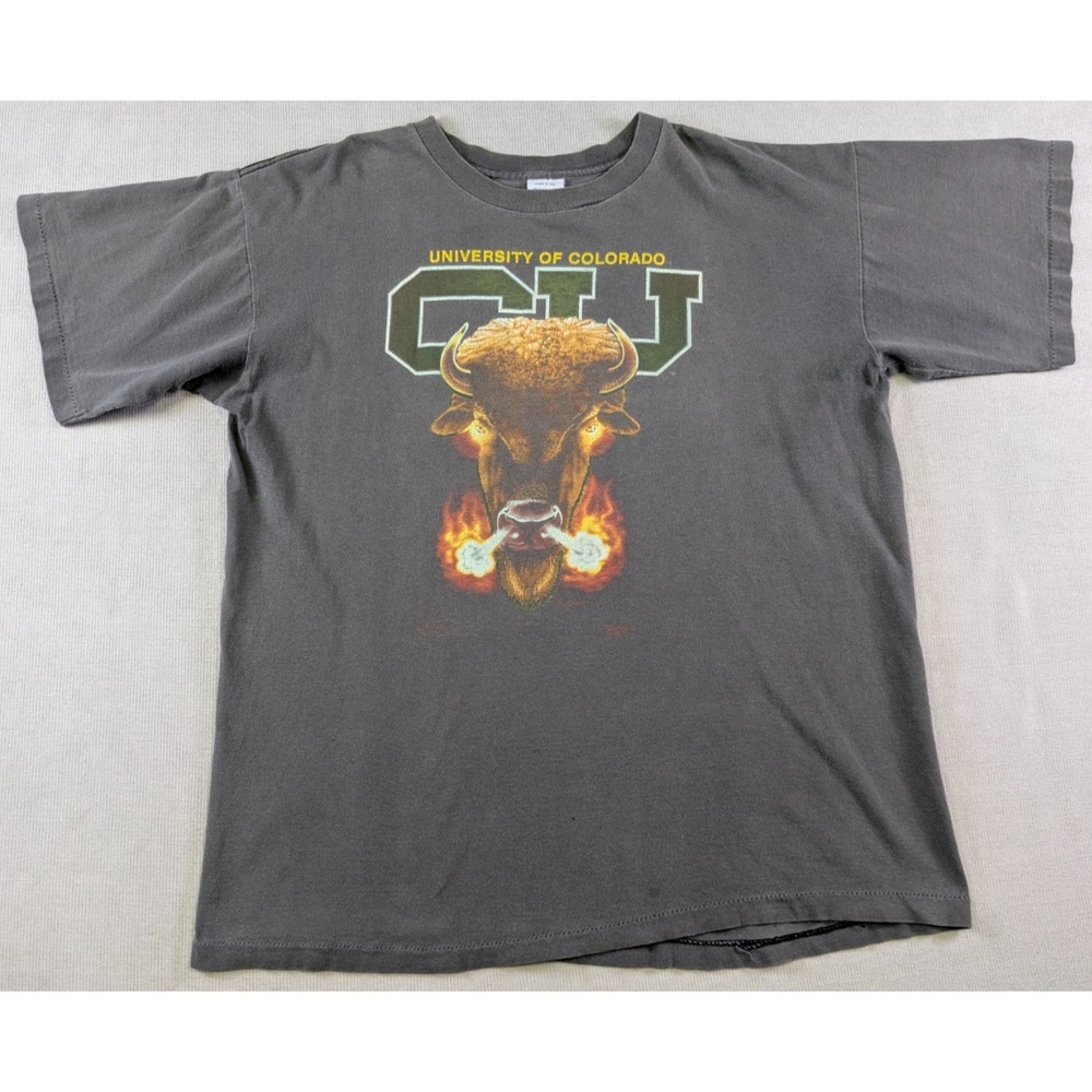 Vintage Colorado Buffaloes Shirt Mens XL Black Salem Football 90s USA Distressed